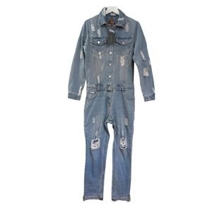 NWT Signature8 Boiler Suit Distressed Cotton Denim Size S Style# S9068